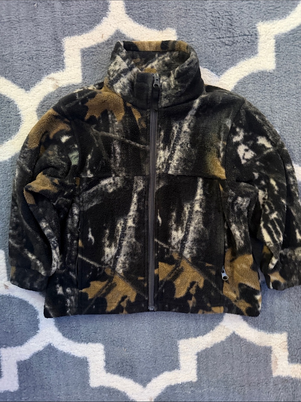 Columbia boys Black & Brown Camouflage Fleece Jacket